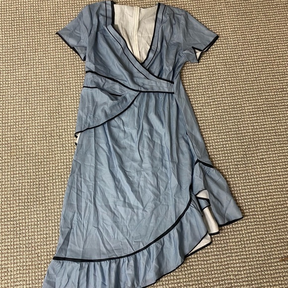 Dresses & Skirts - NWOT Light Blue Wrap-Style Ruffle Midi Dress